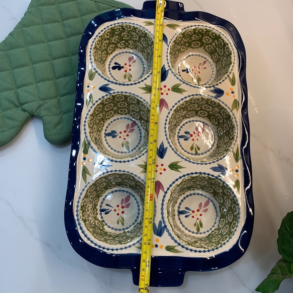 Temp-Tations by Tara Old World Green Muffin with Gorgeous Cobalt Blue Border - Picture 8 of 13